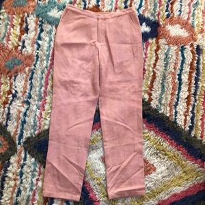 Kaarem high waisted coral trousers. Raw silk. Good condition. Size small.